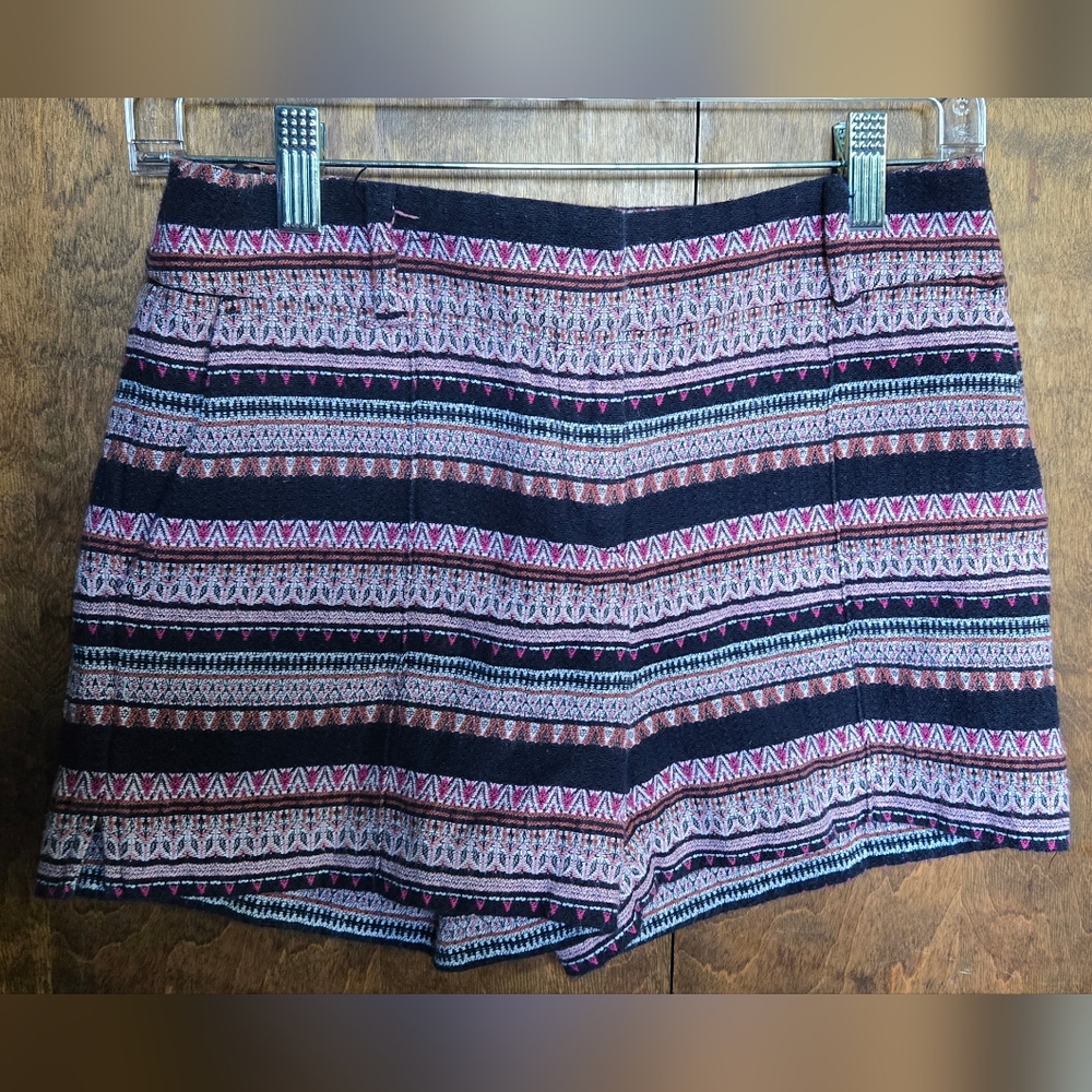 LOFT Black and Pink Bermuda Shorts with Relaxed Fit